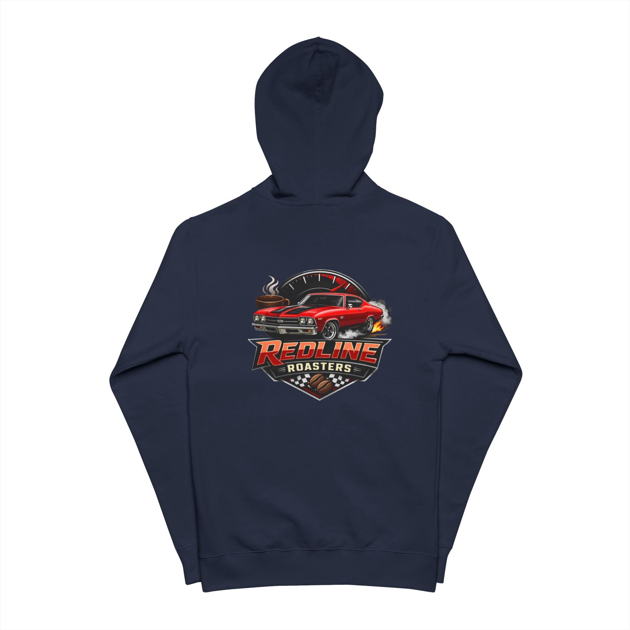 Hot Rod Zip Hoodie — "Redline Roadsters" Vintage Car Graphic
