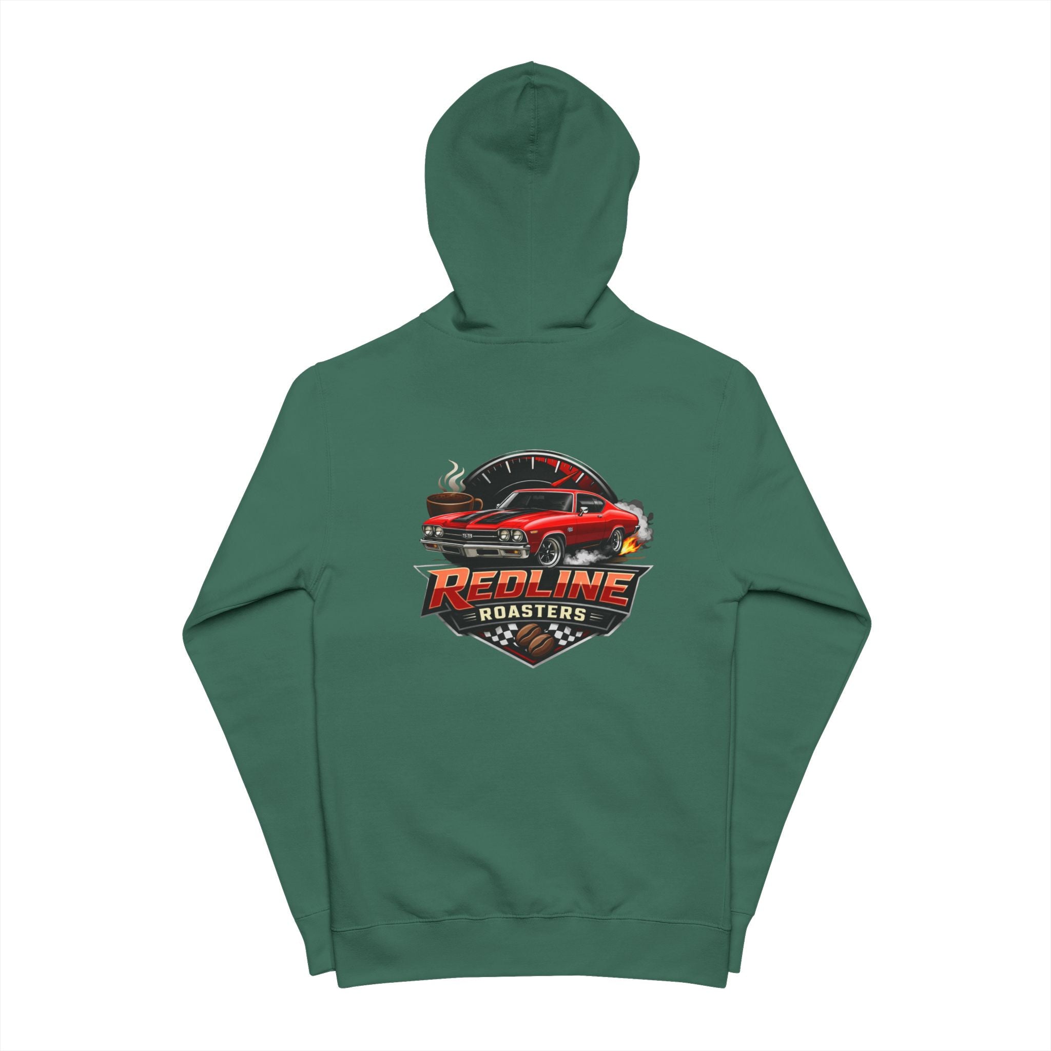 Hot Rod Zip Hoodie — "Redline Roadsters" Vintage Car Graphic