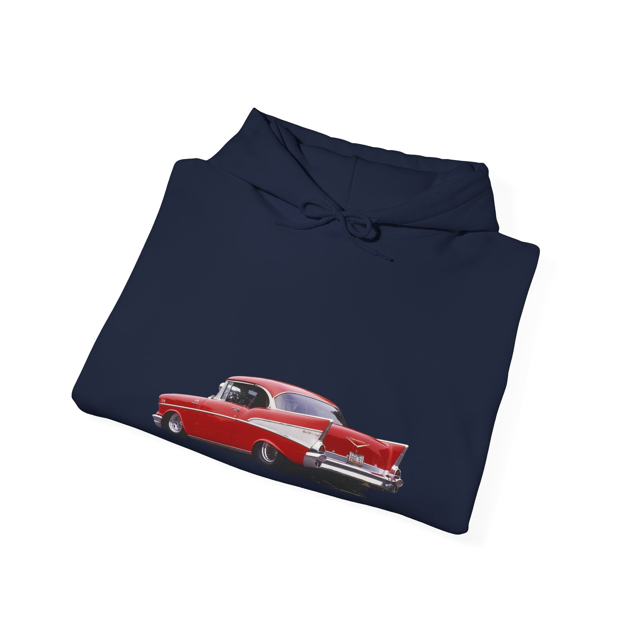 Classic Red Muscle Car Hoodie — Redline Roasters Vintage Racing Sweatshirt