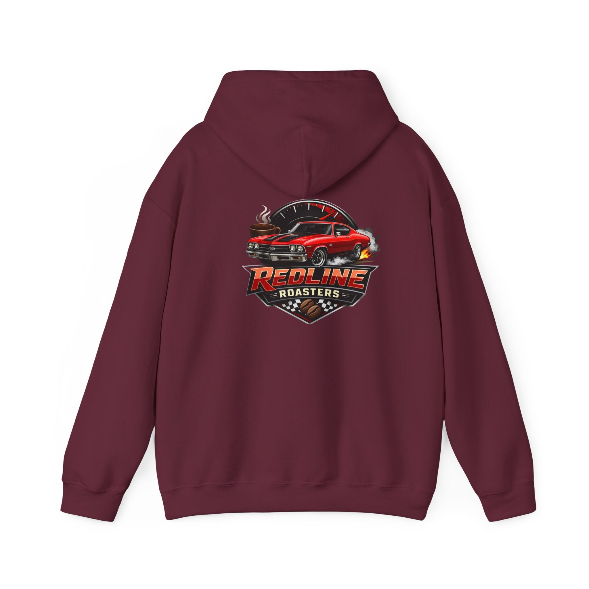 Classic Muscle Car Hoodie — 'Redline Roadsters' Vintage Car Logo Sweatshirt
