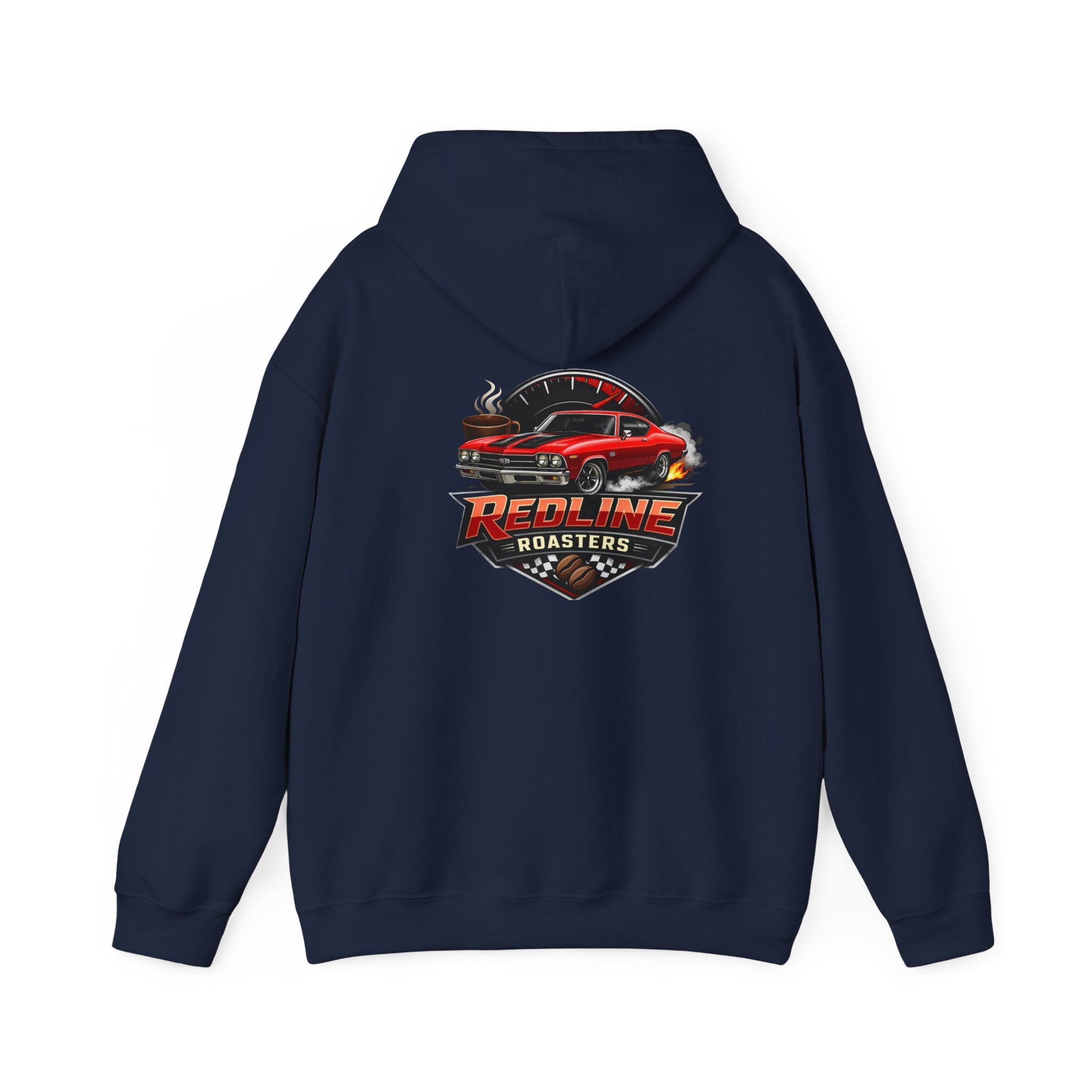 Classic Muscle Car Hoodie — 'Redline Roadsters' Vintage Car Logo Sweatshirt