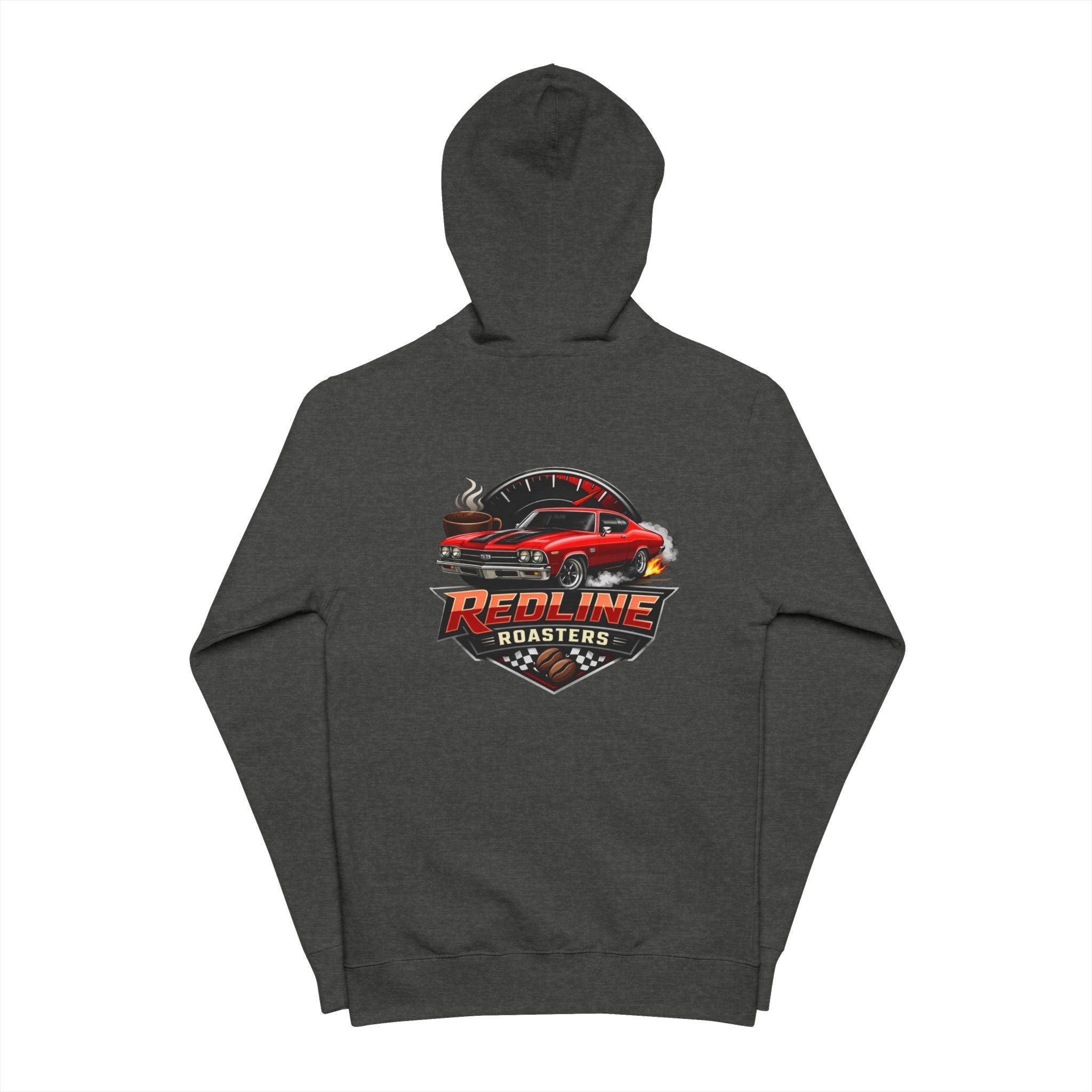 Hot Rod Zip Hoodie — "Redline Roadsters" Vintage Car Graphic