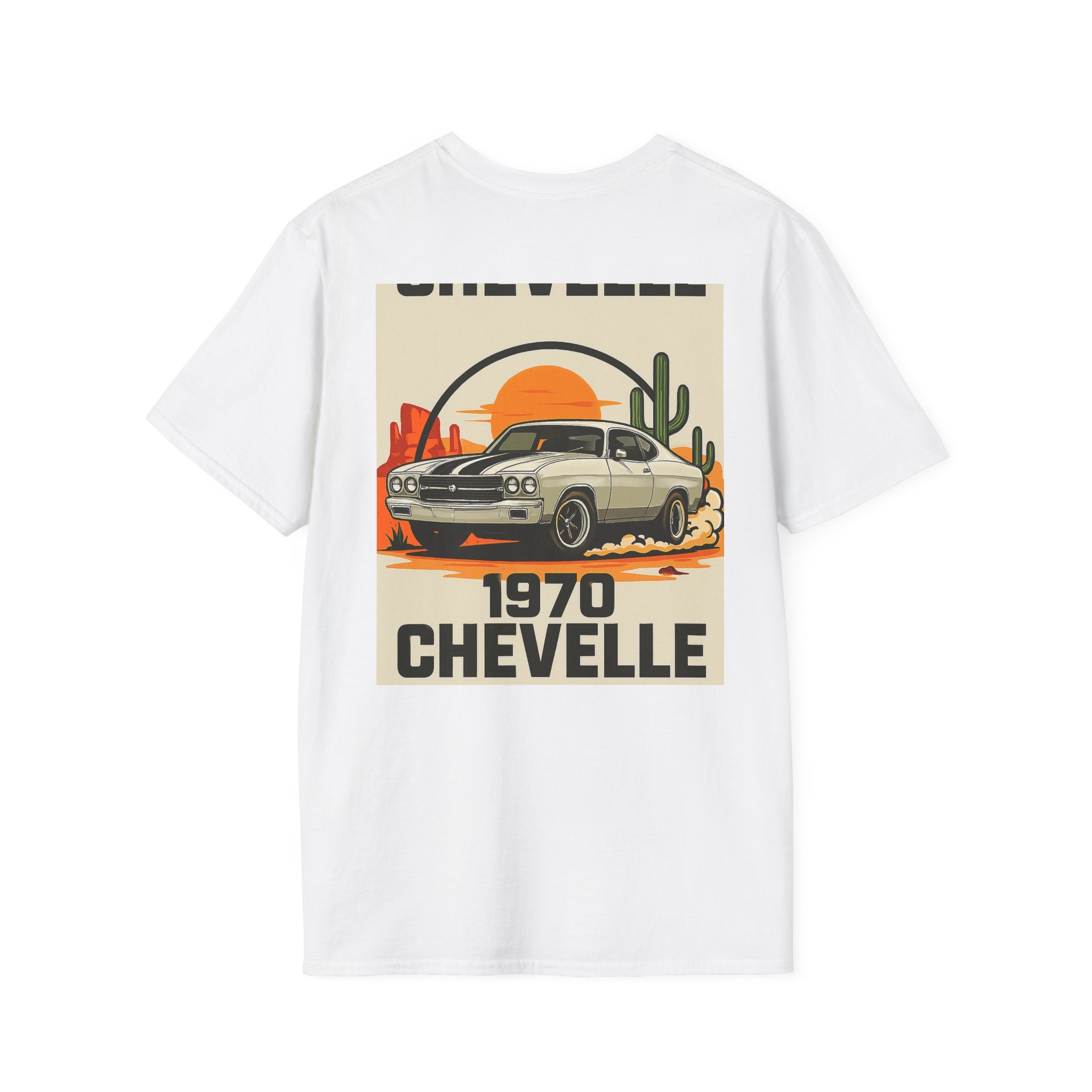 1970 Chevelle Classic Car T-Shirt — Vintage Muscle Car Sunset Design